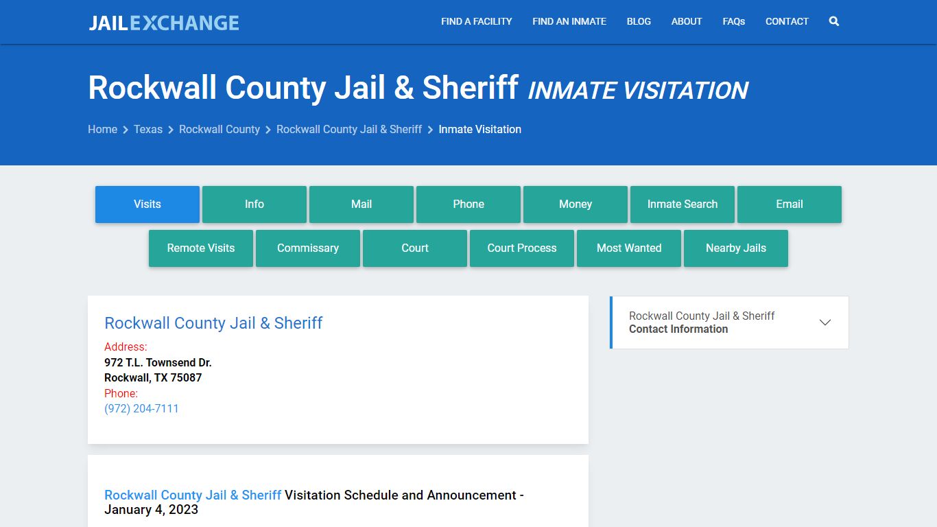 Inmate Visitation - Rockwall County Jail & Sheriff, TX - Jail Exchange