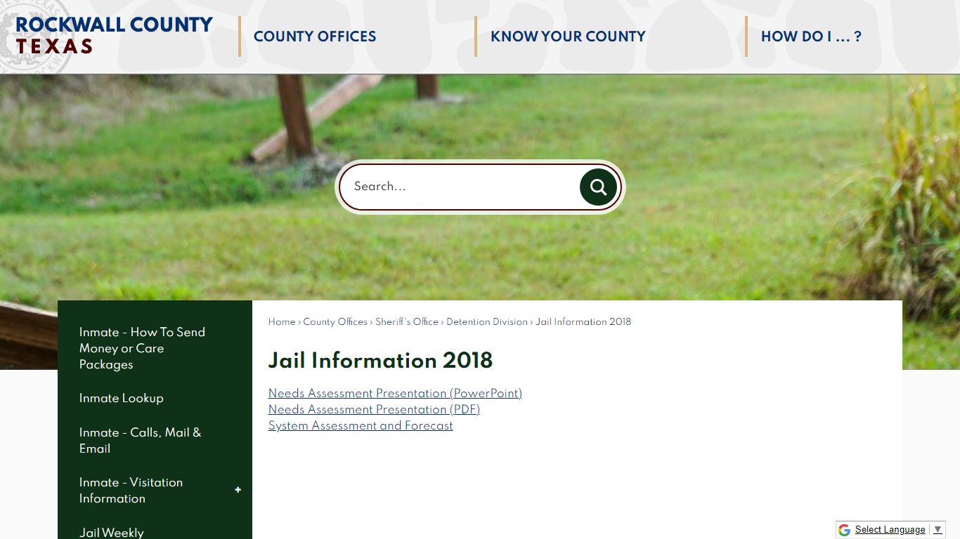 Jail Information 2018 | Rockwall County-Official Website
